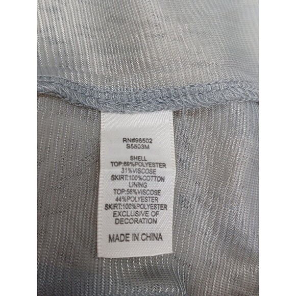 Krazy Kat Gray Ivory Floral 3/4 Puff Sleeve Popover Tunic Top Womens 2X - Picture 10 of 11